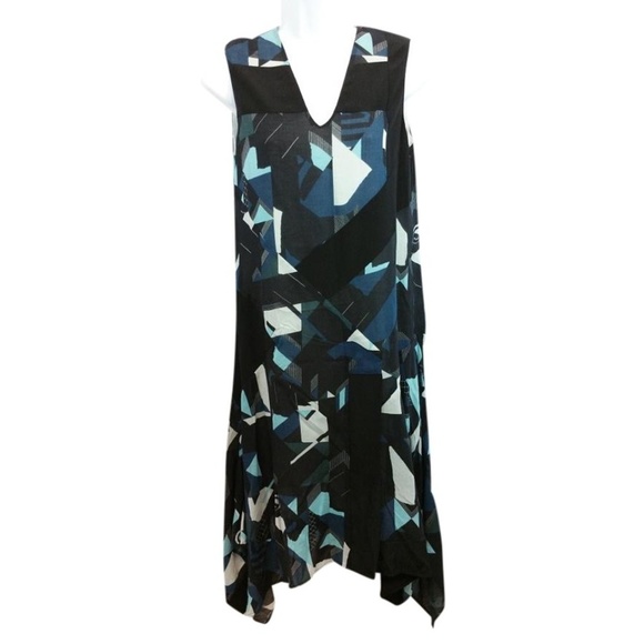 ICB New York Asymmetrical Hemline Cotton Dress - Picture 1 of 4